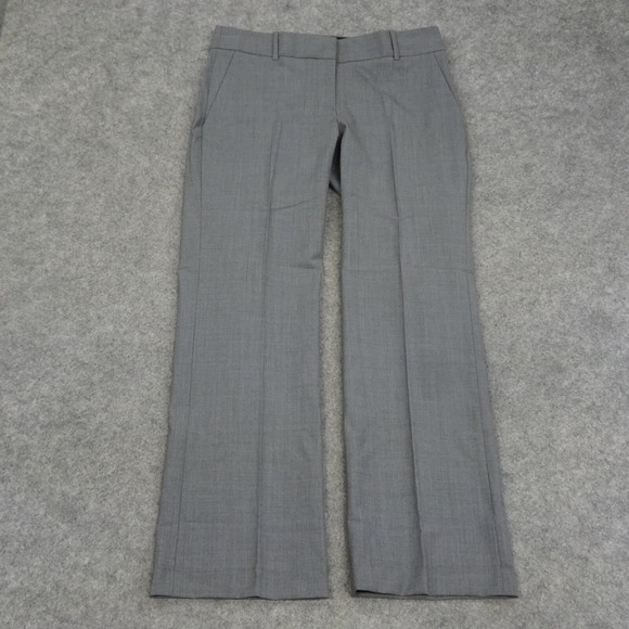 J Crew Pants Womens 4 Gray Straight Flat Front Dress Career Wool Solid Stretch - Picture 1 of 13